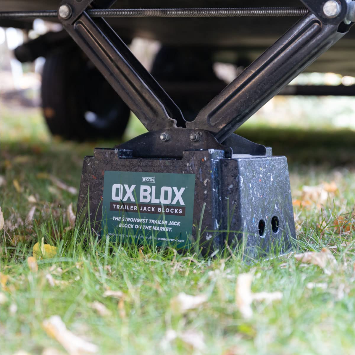 5-Pack OX BLOX Heavy Duty Trailer Jack Block - Made in USA RV Leveling Blocks - Supports Up to 10,000 lbs - RV Jack Blocks for Any Tongue Jack, Post, Foot, or Stabilizer (Round or Square)