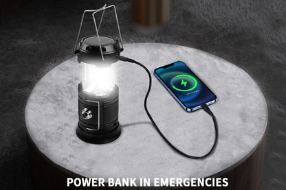 KunHe 24-Pack 1800mAh Collapsible Portable LED Camping Lantern Lightweight Waterproof USB Rechargeable LED Flashlight Kits for Indoor Outdoor Home Emergency Light Power Hiking