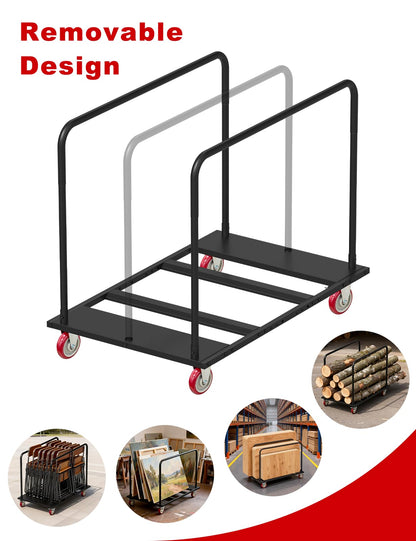 Folding Table Cart with 5" Heavy-Duty Swivel Wheels, Heavy Duty Table Dolly, 1800 LBS Drywall Dolly Cart for Party Events, Factory, Hotel, Warehouse, 10 Table Capacity