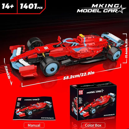 Mould King Race Car Model Kit MOC Super Sports Cars Building Blocks Set for Adults Display or Play Toys Gift Ideas for Ages 14+(1401 Pieces)