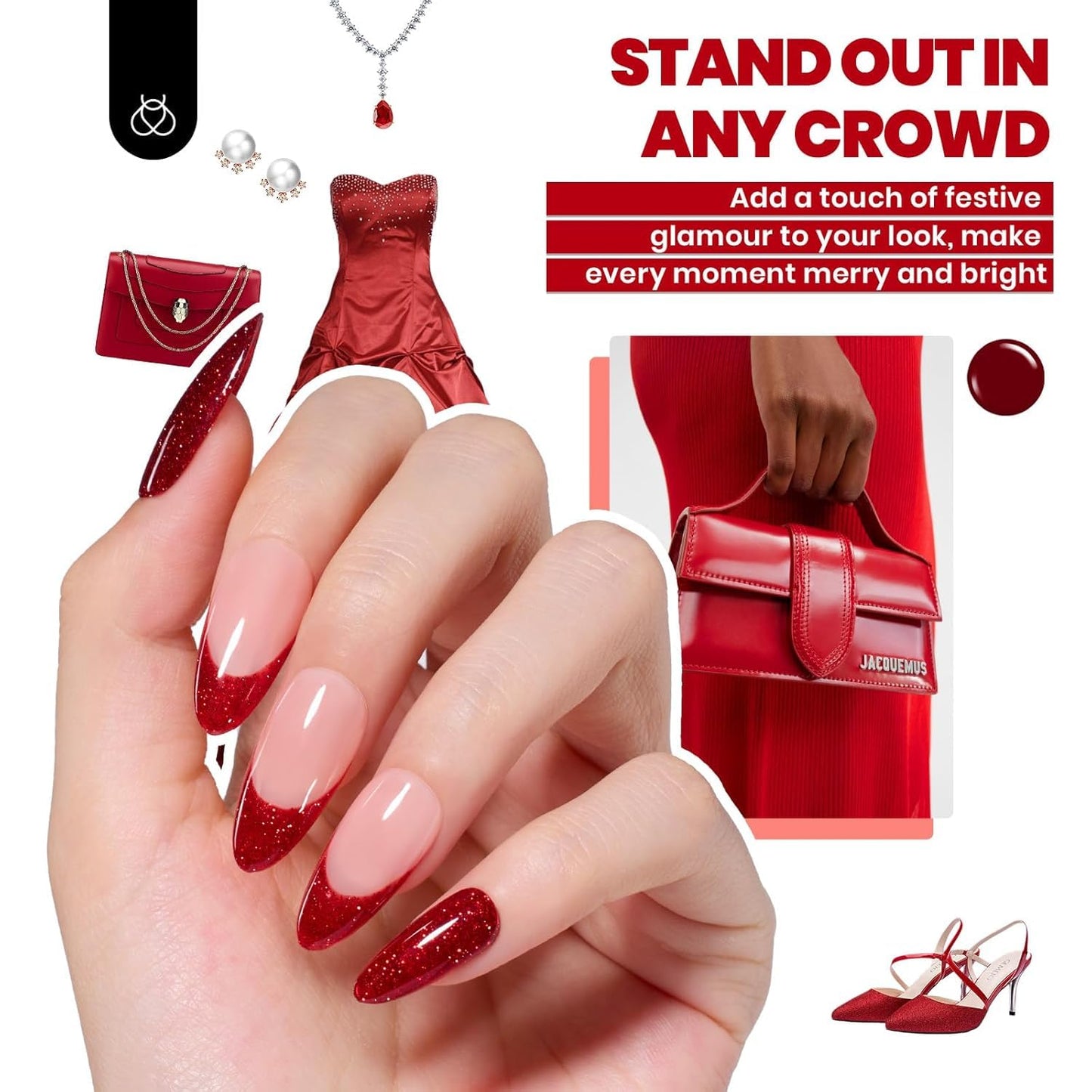 Beetles Gel Nail Polish Kit with U V Light - 80Pcs Fall Nail Fest Color Enchantment 55 Colors Gel Polish Starter Kit with Base Top Coat DIY Nails Stickers Manicure Tools Gift for Women Teens Girls