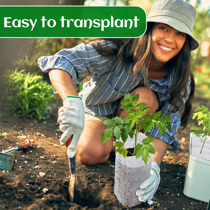 Plant Nursery Grow Bags, Non-Woven Fabric Seedling Starter Pots for Vegetable, Flower, Fruit Saplings, Tree Growing, Home Garden Supply (9.85"x9.85"/Pack of 100)