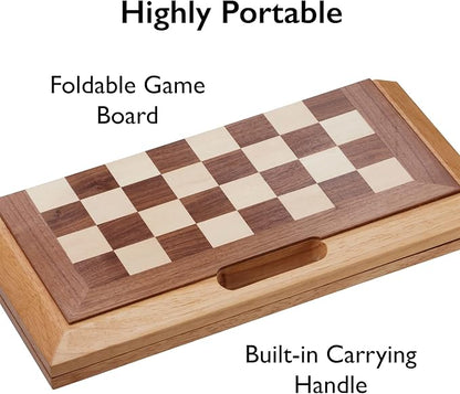 Mainstreet Classics by GLD Products Dutchman 3-in-1 Combo Folding Board Game SetBrown11-15 inches55-0202