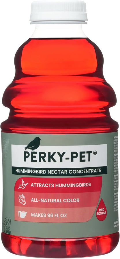 Perky-Pet Hummingbird Nectar Concentrate - 32 oz | Makes 96 FL OZ of Red Nectar for Feeders