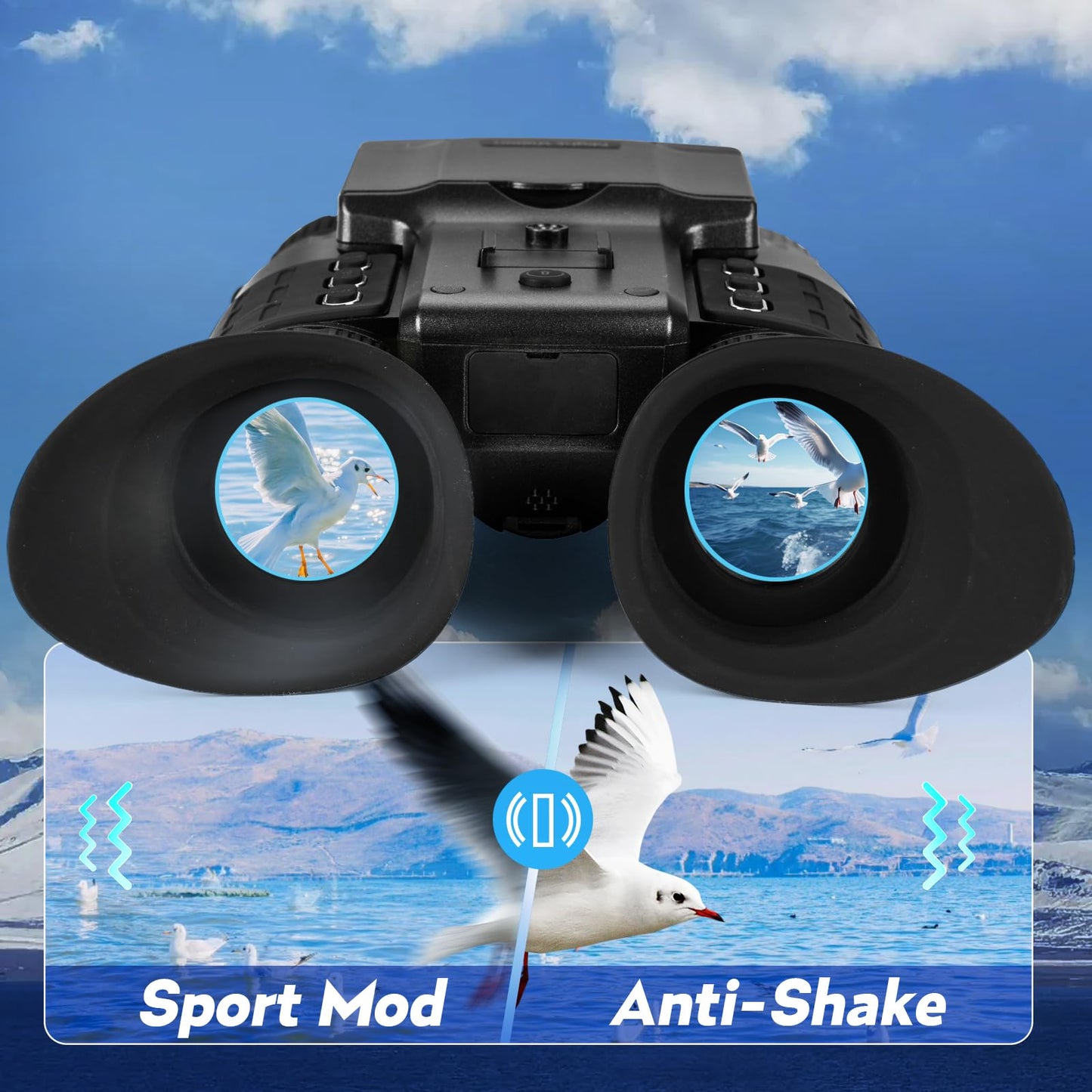 Head Mounted Night Vision Goggles with Screen for Adults 2000FT - 4K Night Vision Binoculars, Infrared Goggles with 64GB Card with Flashlight 8X Digital Zoom Outdoor Exploration Camping