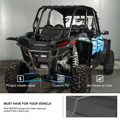 KIWI MASTER Rear Cargo Box for 2014-2023 Polaris RZR XP 1000 900 Turbo, 2020-2026 RZR Trail/S Accessories Replace OEM # 2881193 Waterproof 69 QT Bed Storage Bin