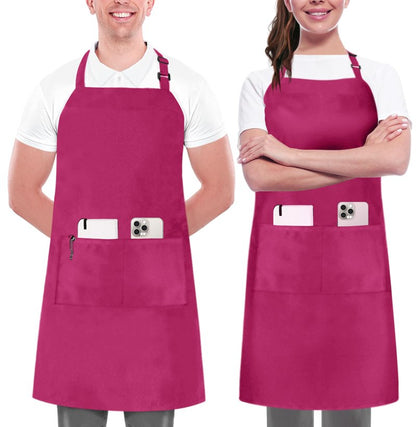 Utopia Kitchen 2 Pack Bib Apron, Adjustable with 2 Pockets, Water and Oil Resistant, Cooking Kitchen Chef Apron for Women Men