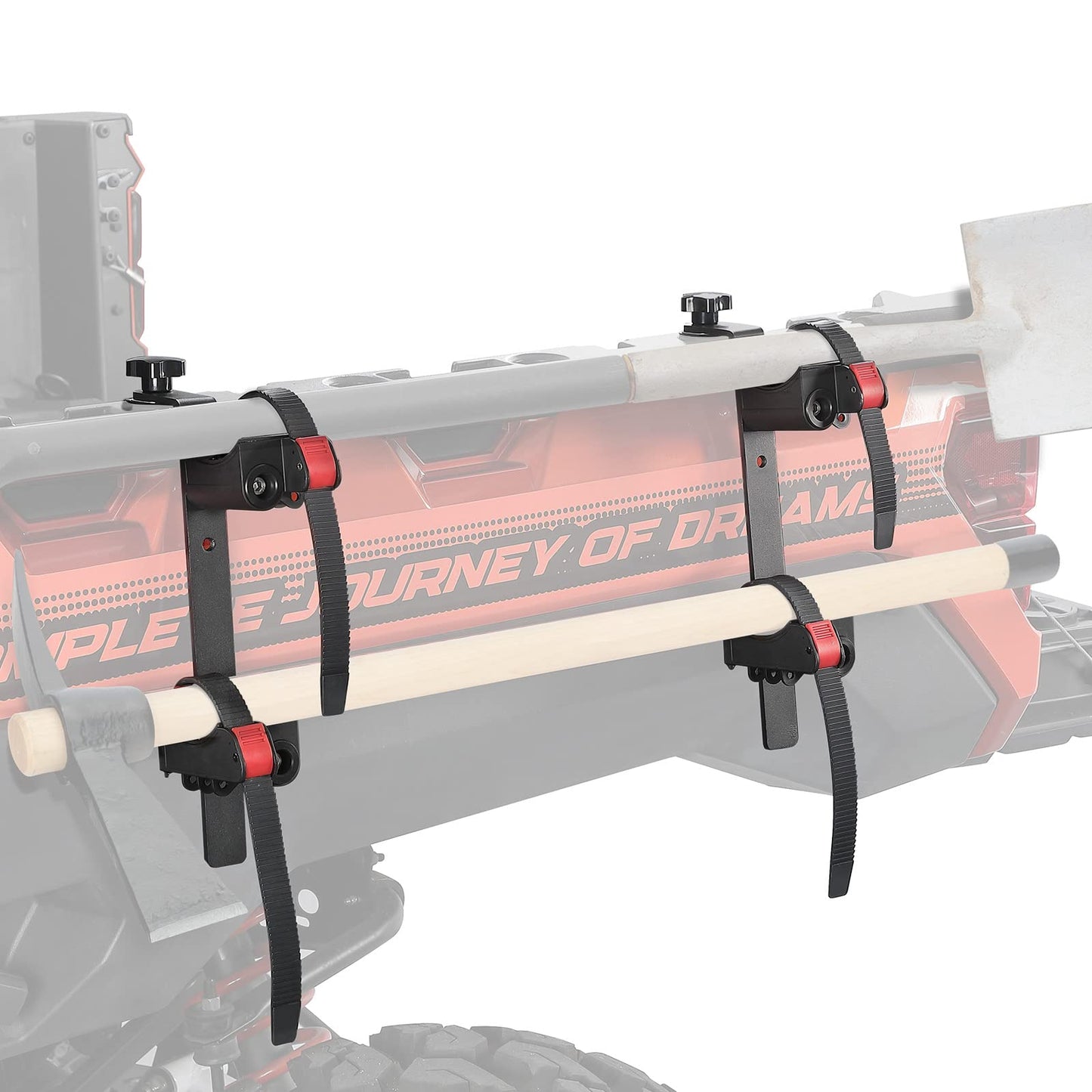 KEMIMOTO Tool Holder Bed Shovel Holder UTV Chainsaw Mount Tool Carrier for Axe Farm Tool Mount Chainsaw Holder Rack Compatible with Polaris Ranger 570 1000 XP Crew General 1000