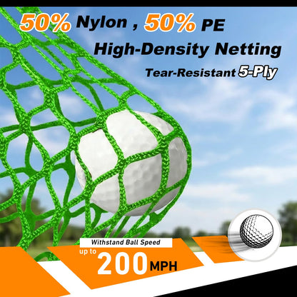 Gagalileo Golf Driving Cage Net: Heavy Duty 1 in Steel Frame - Noise Reduction Target for Backyard Garage Indoor Simulator - 10x10x10 FT High Density Hitting Swing Practice with Bottom