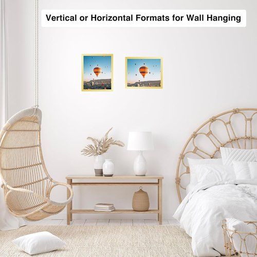 JCJMY Gold Picture Frame - 8x9 Wall Mount or Tabletop Display | Shatter-Resistant Plexiglass