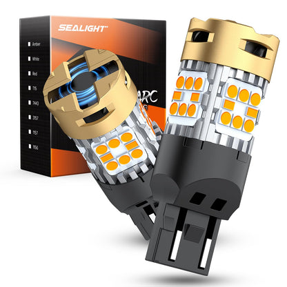 SEALIGHT 7443 LED Bulb Amber Yellow Turn Signal Light 3600LM 30W Pack of 2