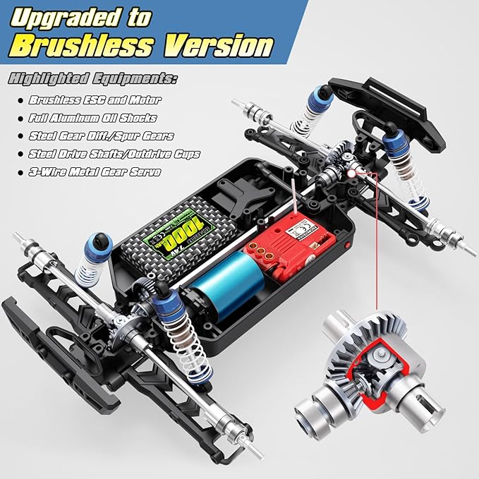 HAIBOXING 1/18 Scale Brushless Fast RC Cars 18859A 4WD Off-Road Remote Control Trucks 48 KM/H Speed for Adults and Kids Boys All Terrain Truck Toys Gifts with Extra Shell and Battery 40+ min Play