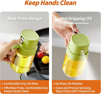 YARRAMATE Mini Oil Sprayer - 6.8 OZ Food-Grade Olive Oil Spray Bottle for Cooking & BBQ (Green)