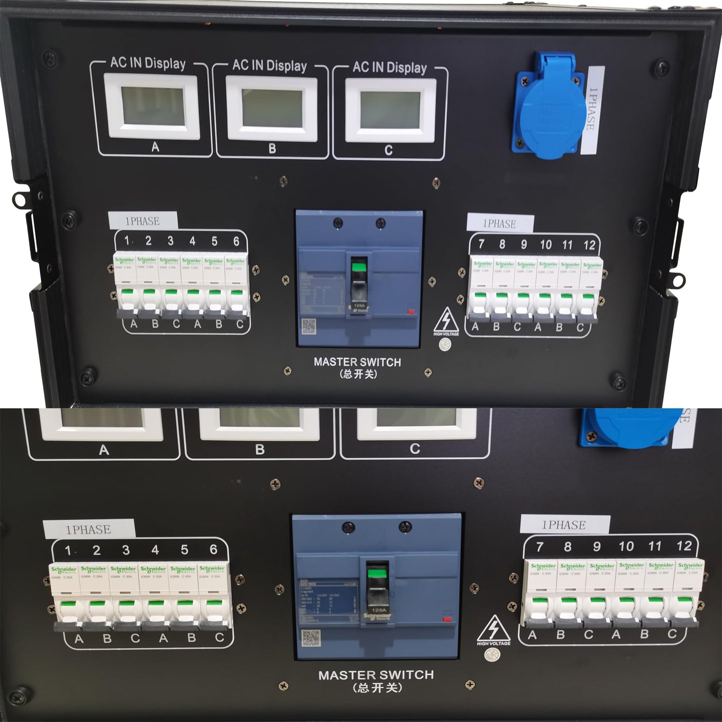 JUNMAN 12 Channel 24 Edison Power Distro Distributor Box for DJ Stage Lighting Party Event Show