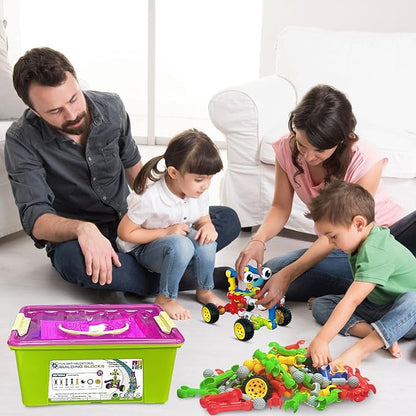 Stem Building Toys for 3 4 5 6 7 8 Year Old Boys Girls Kids180 Pieces Building Blocks Educational Learning Toys with Large Storage BoxIdeal Christmas Birthday Gifts