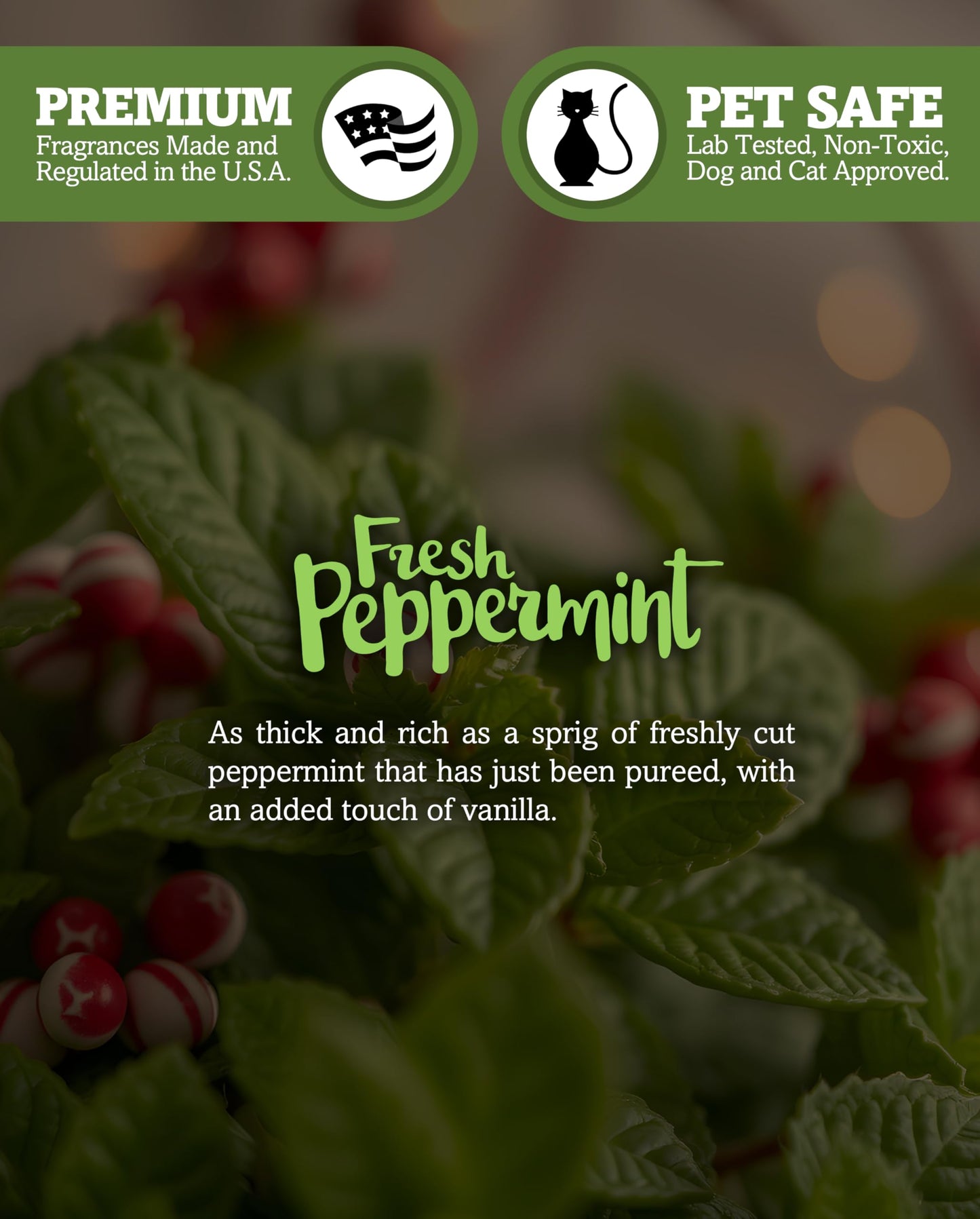 Shortie's Candle Company Fresh Peppermint Premium Wax Melts 4 Pack - 12 Oz., Strong & Long Lasting, Non-Toxic - Made with Essential & Natural Oils - Formula 117