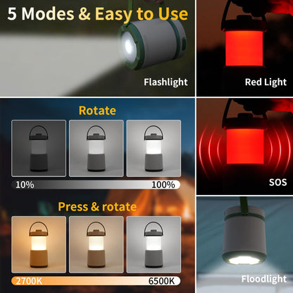 HALOSTORMS 4PK LED Camping Lantern Rechargeable, 800LM, 230Hours Runtime, 5 Modes Camping Light with Red Light, IPX4 Waterproof Lantern Flashlight for Hurricane,Emergency,Power Outages,Home,Hiking