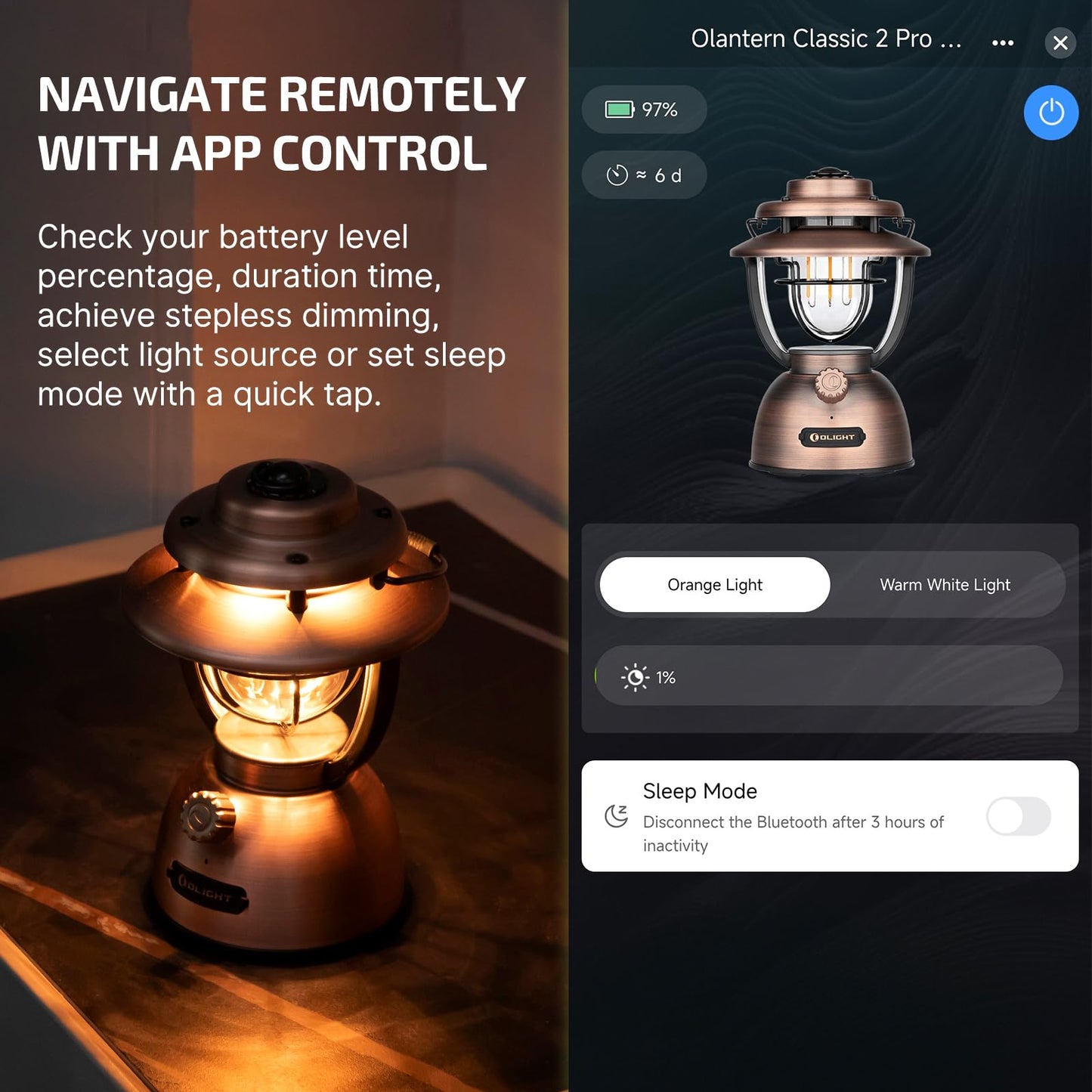 OLIGHT Olantern Classic 2 Pro APP Control Camping Lantern Bundle with Sphere Smart Night Light