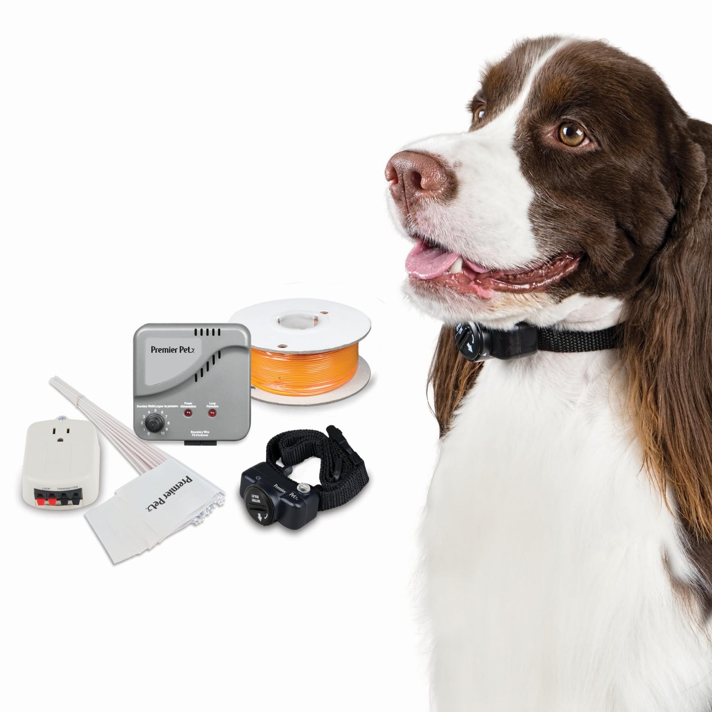 Premier Pet In-Ground Fence System Customizable Pet Fence for Small and Large Dogs, Coverage Up to 1/3 Acre & Expandable up to 5 Acres, Waterproof Adjustable Collar, Replaceable Battery