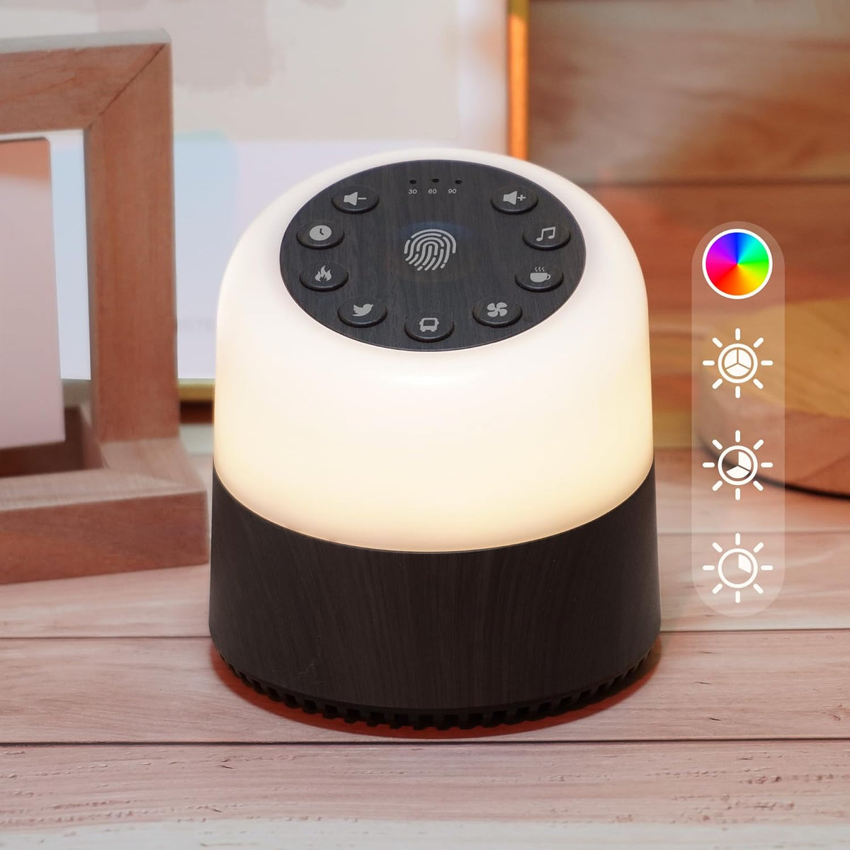 Skiennix White Noise Machine - 32 Soothing Sounds & 9 Color Night Lights | Adjustable Volume & Auto-Off Timer