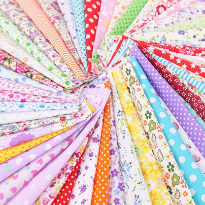 AYNEFY Cotton Floral Patchwork,100 Pcs 10 x 10 cm Floral Printed Fabric Patchwork Sewing Craft Fabric Bundles for Sewing Quilting Stitching DIY Making Supplies