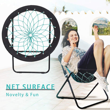 CampLand Bunjo Bungee Dish Chair-Versatile Folding Chair with Fun Bouncy Design-for Room Garden Dorm Rooms and Lounging in Living Rooms Set of 2pcs