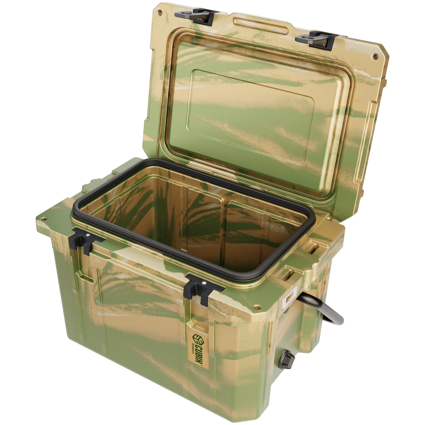 Cubix Outdoors, QuadraX 20QT Rotomolded Personal Small Cooler, Insulated Portable Hard Cooler Camping Ice Chest, Holds Ice for 72 Hours for Outdoor Activities, 2 Built-in Cup Holders, Hunter Camo