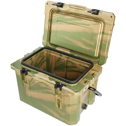 Cubix Outdoors, QuadraX 20QT Rotomolded Personal Small Cooler, Insulated Portable Hard Cooler Camping Ice Chest, Holds Ice for 72 Hours for Outdoor Activities, 2 Built-in Cup Holders, Hunter Camo