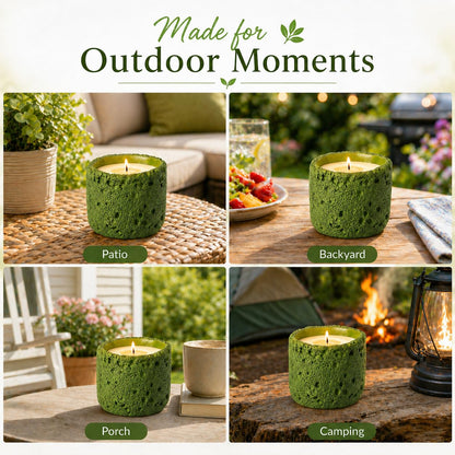 Viyffo 6oz Citronella Candle Outdoor, Small Citronella Candle Indoor, Candles for Home Scented, Non Toxic Soy, Green Ceramic Jar for Patio, Backyard Décor & Camping Gift (12+ Hours Burn)