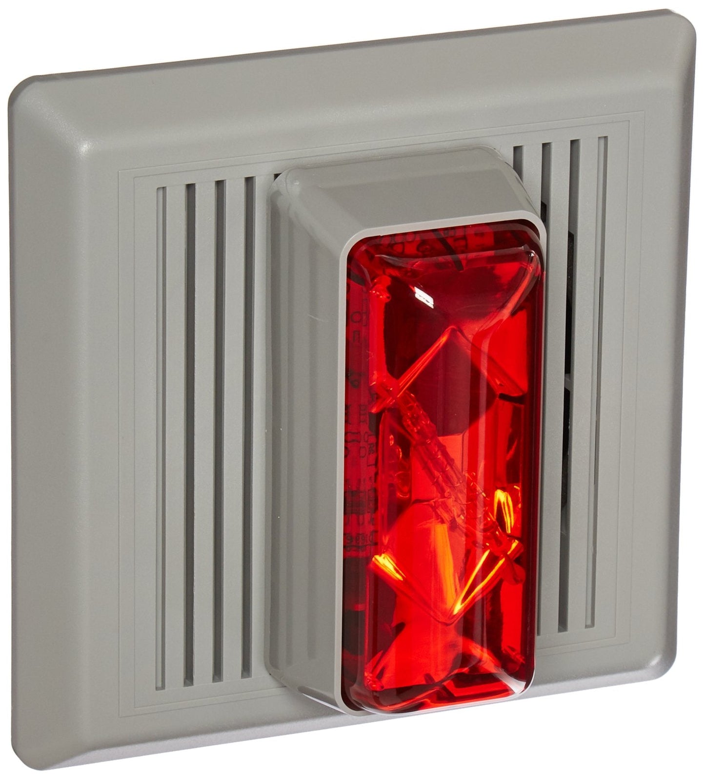 Horn Strobe, Horn, Continuous, 24 V AC, 24V DC, 90 dB, Gray Housing, Red Lens - 1 Each