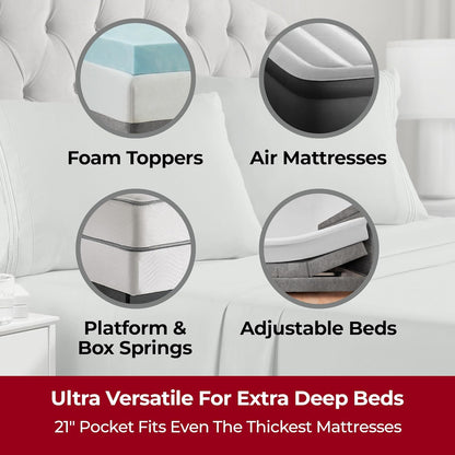 Mellanni Extra Deep Full Sheets - Ultra Soft Hotel Luxury Bedding | Wrinkle & Stain Resistant (Spa Mint, 4 PC)