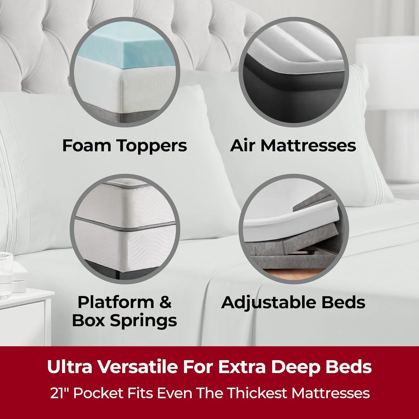 Mellanni Extra Deep California King Sheets - Hotel Luxury, Ultra Soft & Cooling - 4 PC Set in Spa Mint