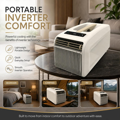 GOUKA Portable Ac 6100 BTU Cooling Camping Air Conditioner App Control No Drainage Required tent Ac Units for Rooms Bedroom Outdoor Camping Rvs (6100, BTUs, 1 set Milk white)