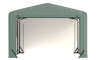 ShelterLogic ShelterTube Garage & Storage Shelter, 12' x 18' x 8' Heavy-Duty Steel Frame Wind and Snow-Load Rated Enclosure, Green