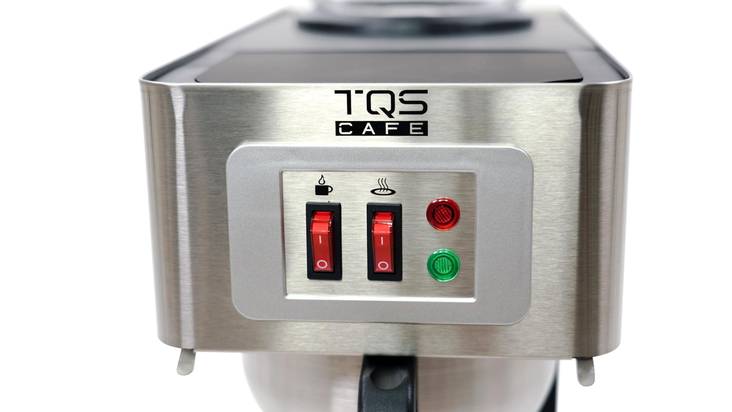 12-Cup Commercial Coffee Maker Stainless Steel - Double Coffee Machine for Office, Restaurant, Industrial Use - High Capacity Office Coffee Maker - TQS Cafe
