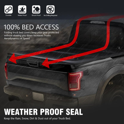 DNA MOTORING New Upgrade Truck Bed Top Hard Solid Tri-Fold Tonneau Cover Compatible with 99-06 Silverado Sierra 1500-3500 & HD / 2007 Silverado Sierra 1500-3500 & HD Classic 6-1/2' Beds, TTC-HARD-033