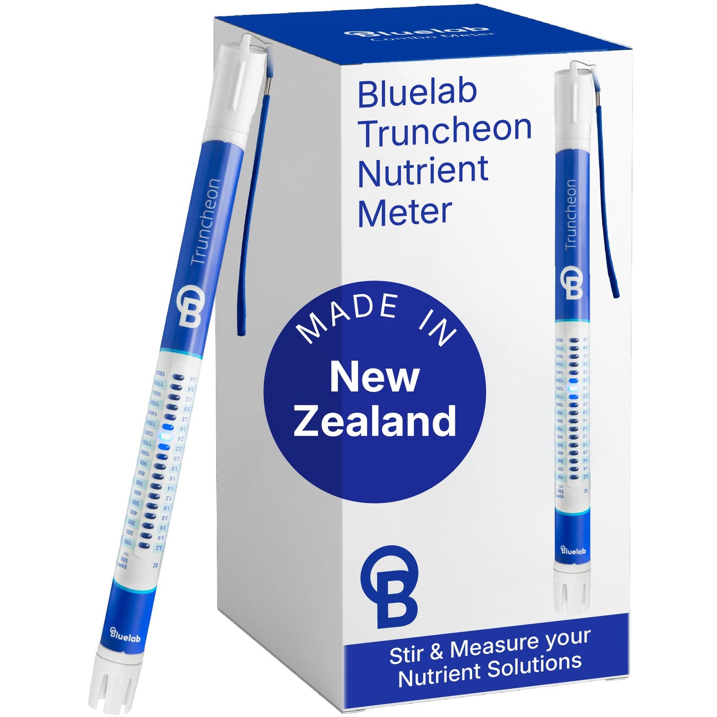 Bluelab TRUNV2 Truncheon Nutrient Meter, Digital Conductivity Tester in Water (Scales Include: EC, 500, ppm 700, CF, TDS) Tool for Hydroponic System and Indoor Plant Grow, White