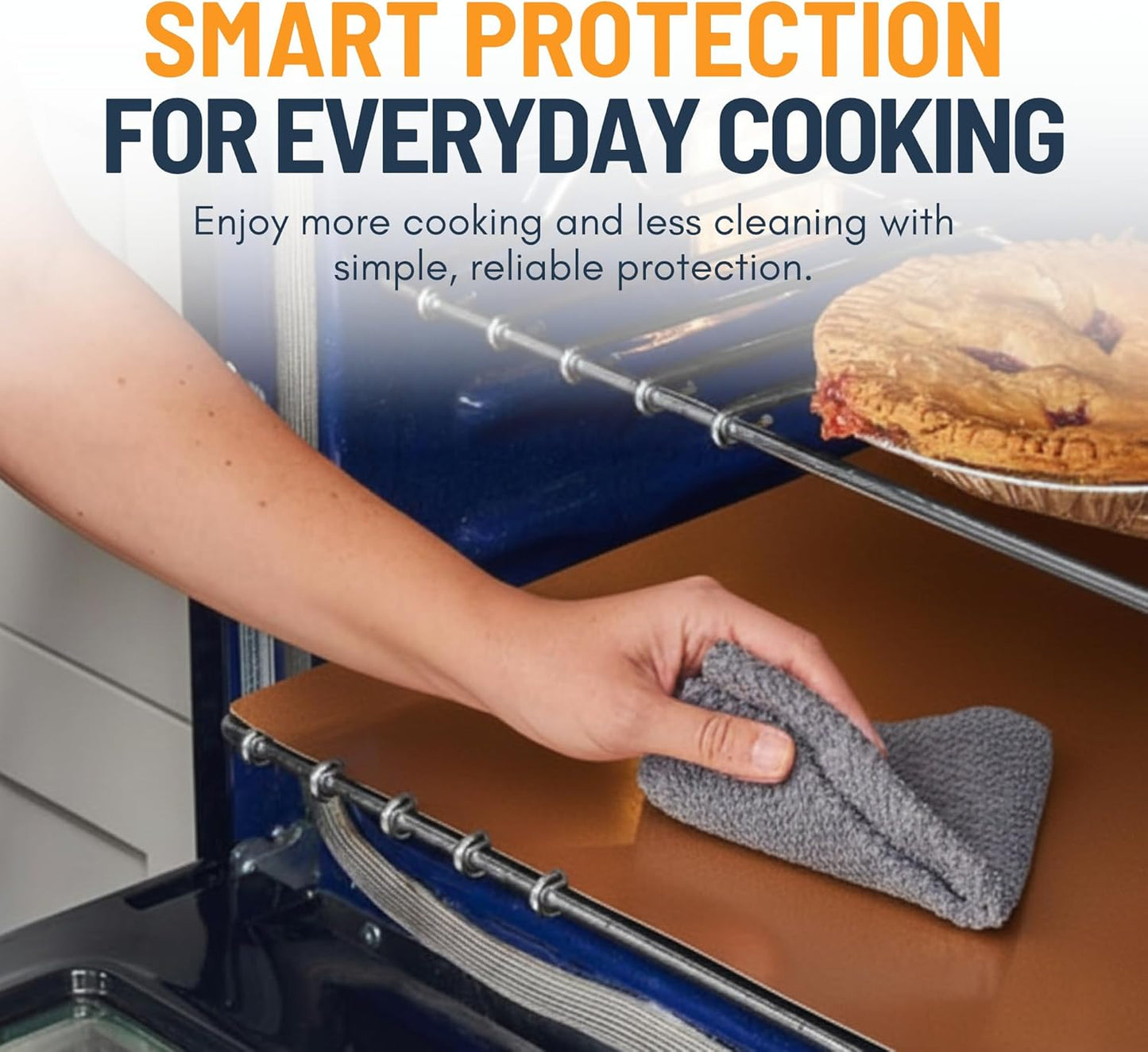 Skiennix Oven Liners - Heavy Duty Non-Stick Mats | 4 Pack, 17”x25” Copper - BPA & PFOA Free Kitchen Essential