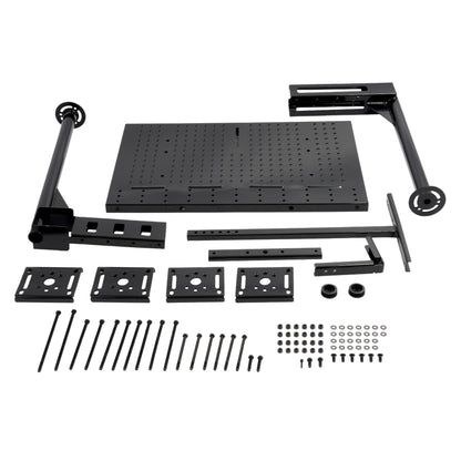 ALMULOO Trailer Tray Compatible with Outdoor Storage for RVs or Campers Frame Cargo Carrier Generator Rack Mount Steel Powder Coated Black