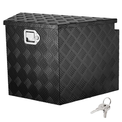 VEVOR Trailer Tongue Box, Heavy Duty Trailer Tongue Tool Box Storage Organizer with Lock & Keys, Utility Tool Chest for Pickup Truck Bed, RV, SUV, Off-Road Vehicle, Aluminum, 29" x 16.2" x 18", Black