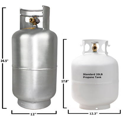 Flame King 30LB Aluminum Propane Tank with Gauge & OPD Valve, Corrosion-Resistant and Rust-Free, Lightweight, Great for Marine Applications, Grills and BBQs, Camping, Fishing, & Outdoor Activities