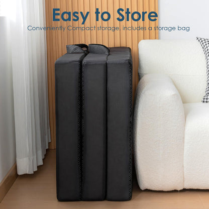 INGEROOM Foldable Mattress Queen - Memory Foam 6 inch Trifold Mattress for Camping, with Portable Handle, Non-Slip Folding Floor Bed Sofa for Guest Travel Yoga, Washable Breathable Cover