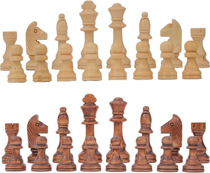 LuckyWish Large Wood Chess Pieces4.3 Inch KingChess Pieces Only No Board