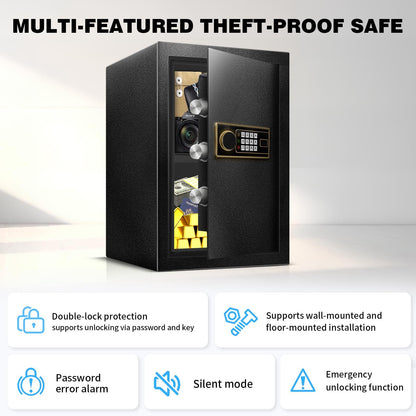 YAYAG 2.5 Cuft Home Safe Box Fireproof Waterproof, Anti-Theft Security Box with Emergency Type-C External Interface, Electronic Digital Keypad, Safety Personal Combination lock for Office Document