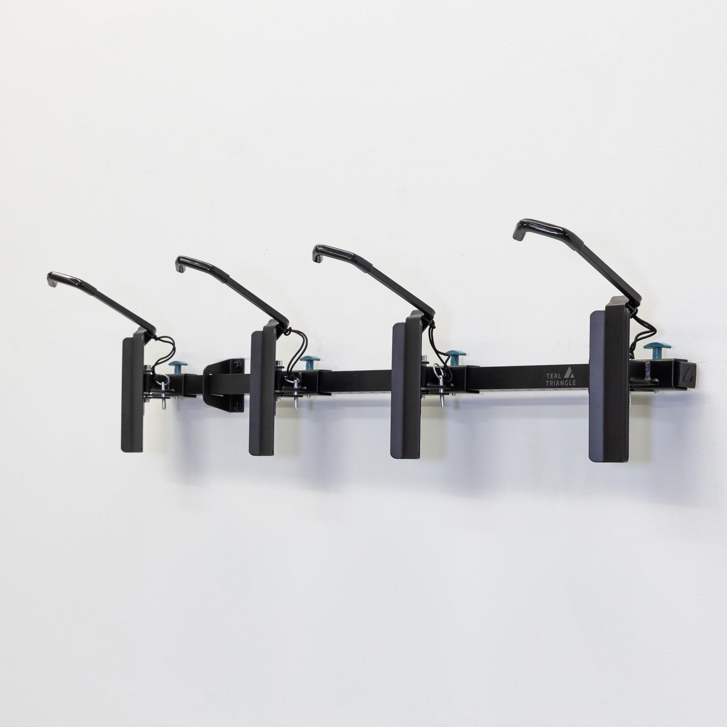 Teal Triangle G-Swivel Wall Mount Bike Rack for Garage - Premium Bicycle Stand & Hanger - Adjustable Bike Hanger for Garage with Rotating Hooks - Indoor Bicycle Rack System for 4 Bikes