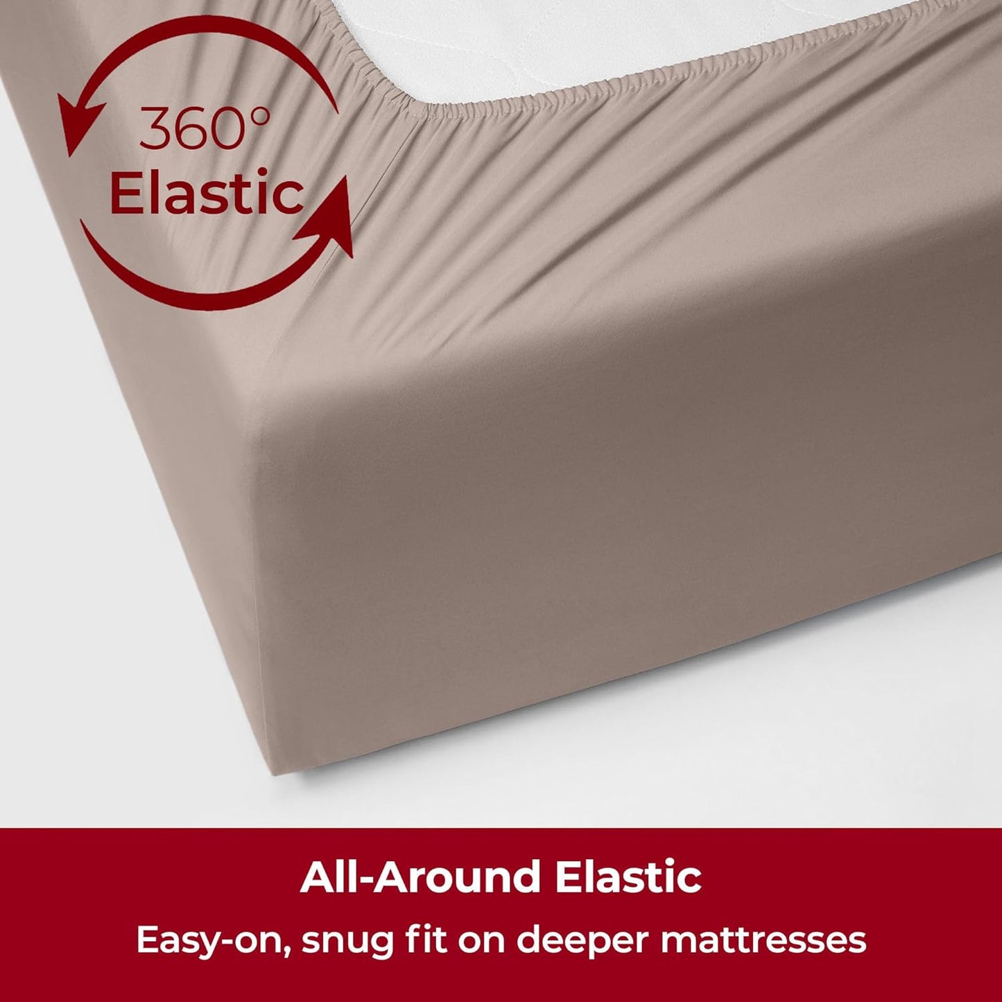 Mellanni Extra Deep Full Sheets - Hotel Luxury Ultra Soft Cooling Bedding - Wrinkle & Stain Resistant (Full, Tan)