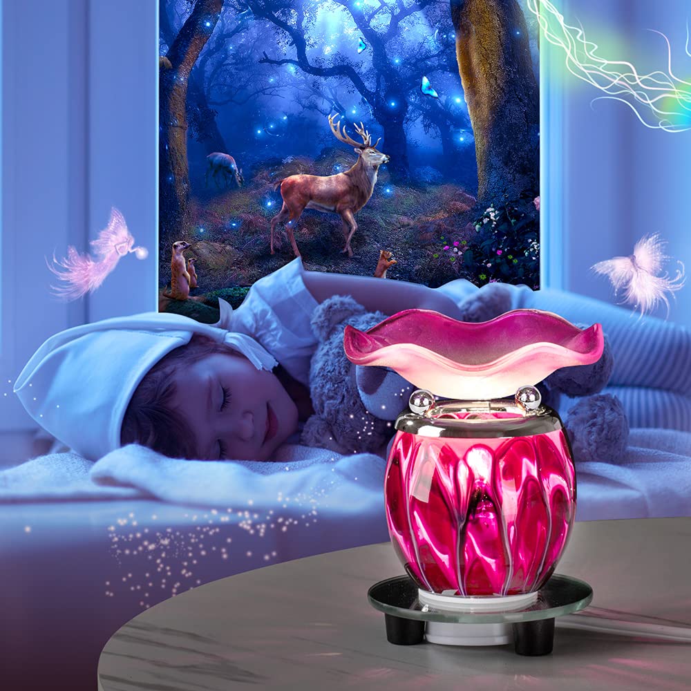 HUNANBANG 3 in 1 Electric Oil Warmer Scented Warmer Candle Wax Melt Warmer Fragrance Oil Burner(LW-Purple2)