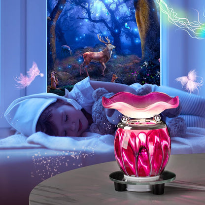 HUNANBANG 3 in 1 Electric Oil Warmer Scented Warmer Candle Wax Melt Warmer Fragrance Oil Burner(LW-Purple2)