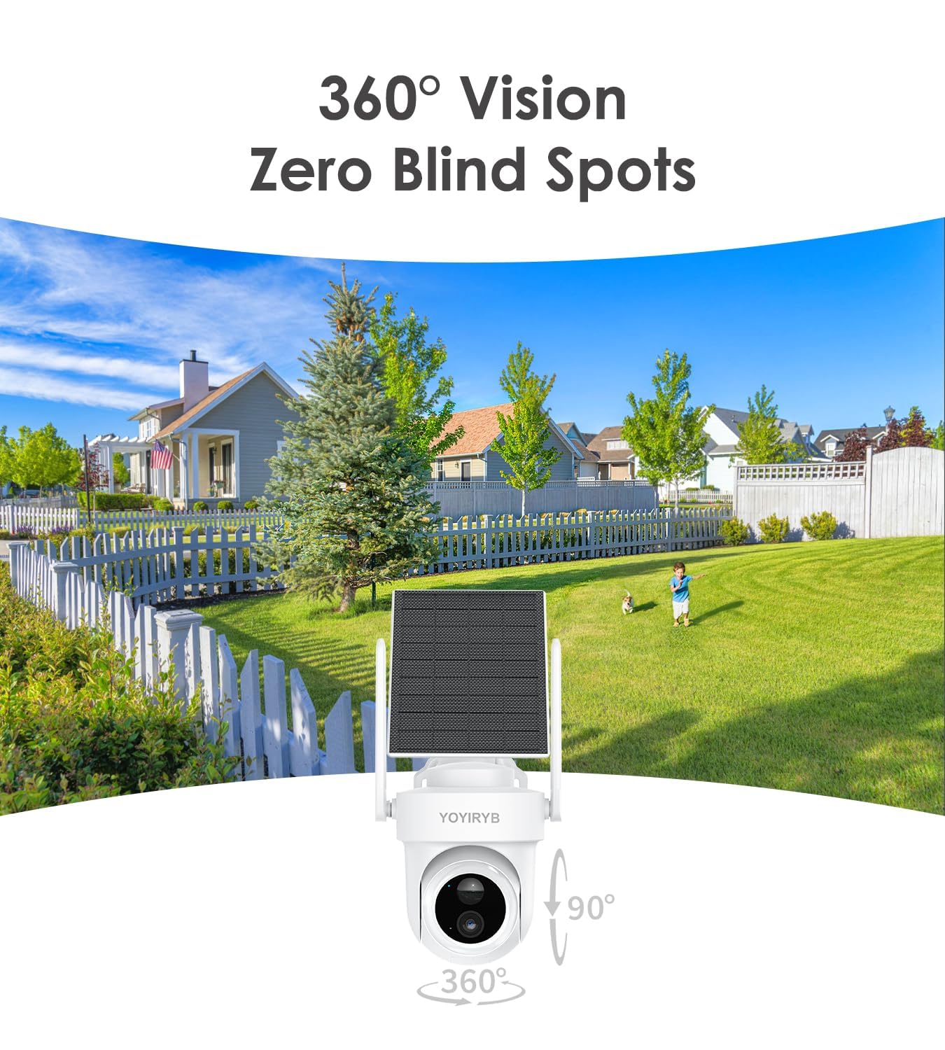4K Security Cameras Wireless Outdoor, No Subscription, Works in -14°F Cold [2026 NEW] Solar-Powered Home Security Camera System with 360° Auto Tracking, Color Night Vision, 5G & 2.4G WiFi, Easy Setup