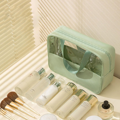ANEMEL Travel Toiletry Bag Wash Cosmetic Make up Portable Storage Organizer Waterproof with Handle for Swimming Gym, Green